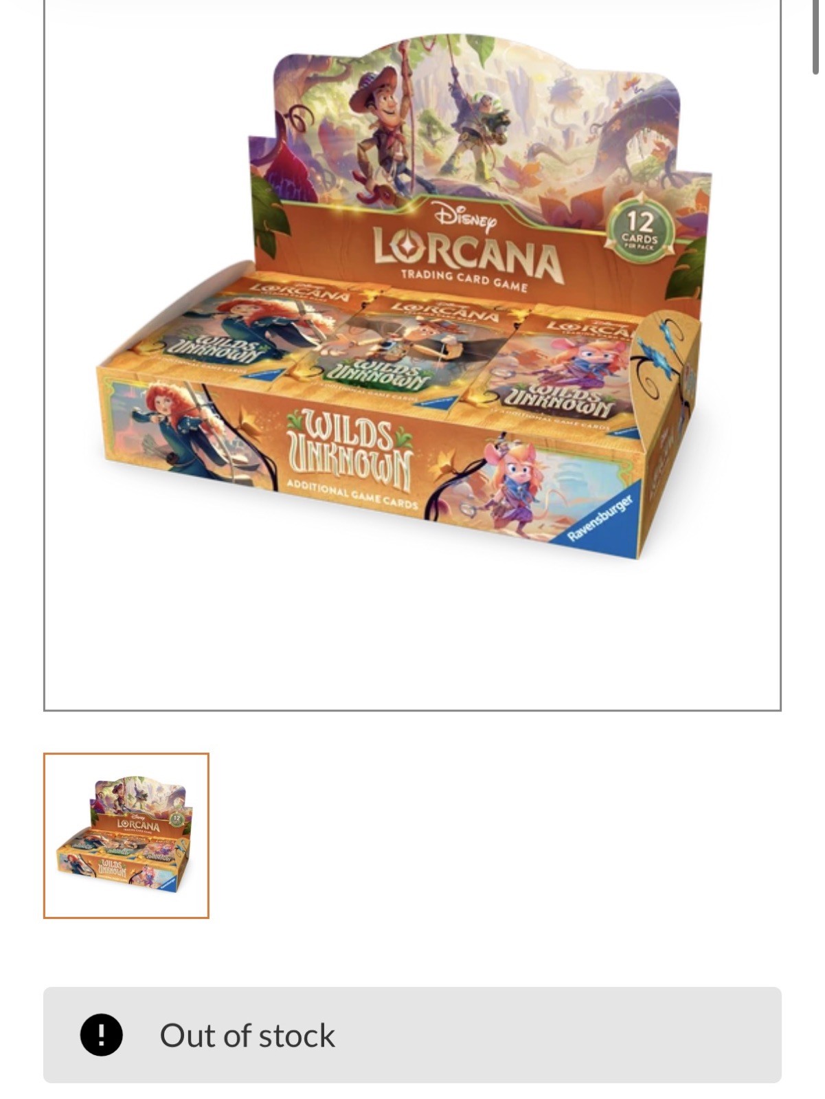 Disney Lorcana Wilds Unknown Booster Box (24 Packs) – In Hand ✅