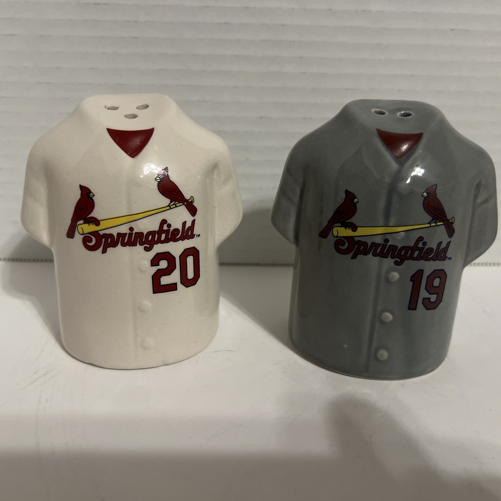 Springfield Cardinals Jersey Salt & Pepper Shakers St. Louis Cardinals No Box
