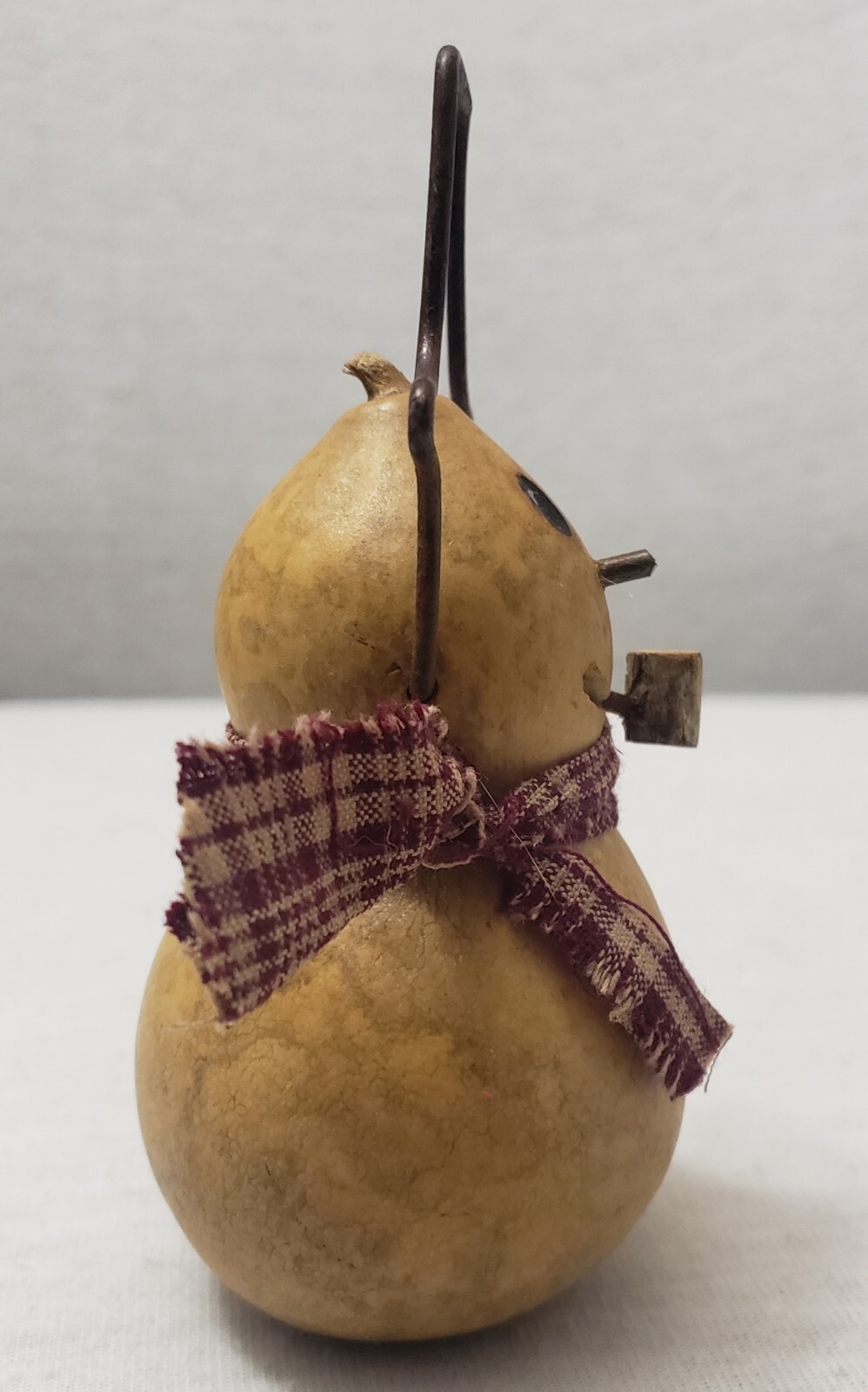 Meadowbrooke Rustic Dried Gourd Snowman Figure w/ Scarf Pipe Christmas Folk Art