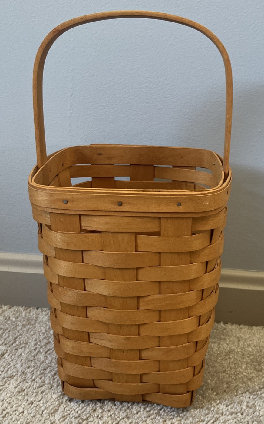 Vintage Longaberger Handwoven Tall Basket 1997 Initials CMM