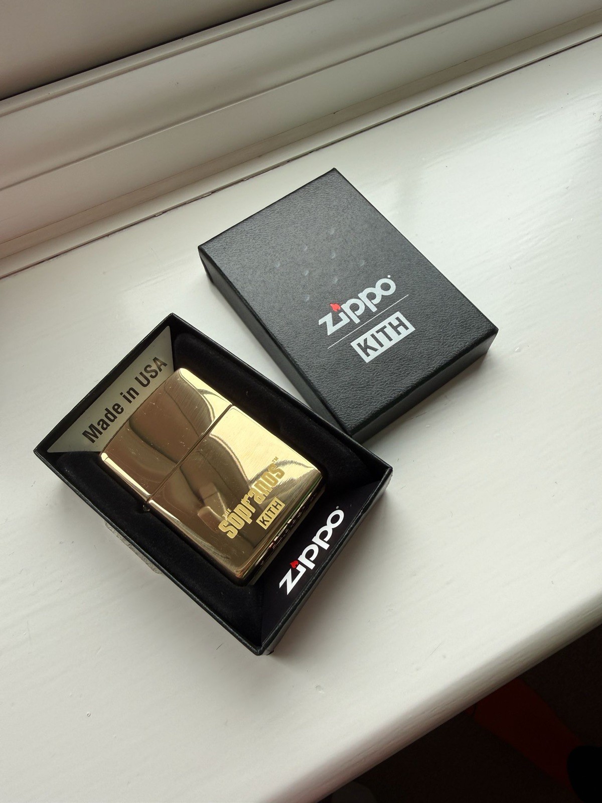 Kith x The Sopranos Gold Zippo Flip Lighter Limited Edition New