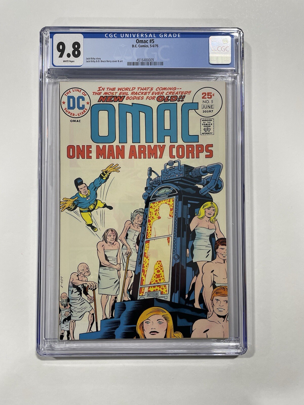 Omac 5 CGC 9.8 White Pages DC 1975