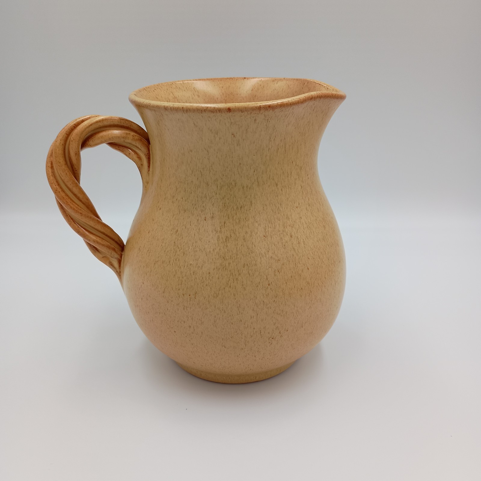 Ceramic Water Pitcher Jug Or Decorative Vase Made In Italy Yellow Beige Speckled