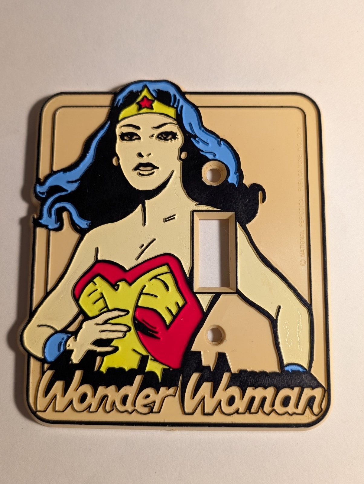 Vintage 1976 Glow in the Dark Wonder Woman Light Switch Plate Cover