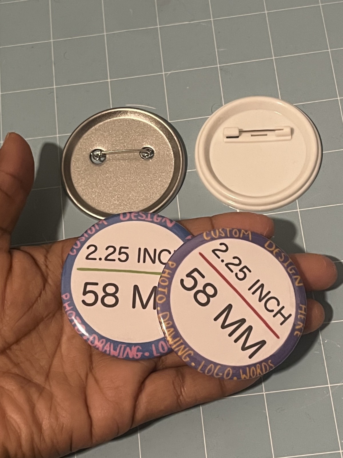 CUSTOM 2.25 Inch PINBACK BUTTONS! Pin Customized /Personalized / Create Your Own