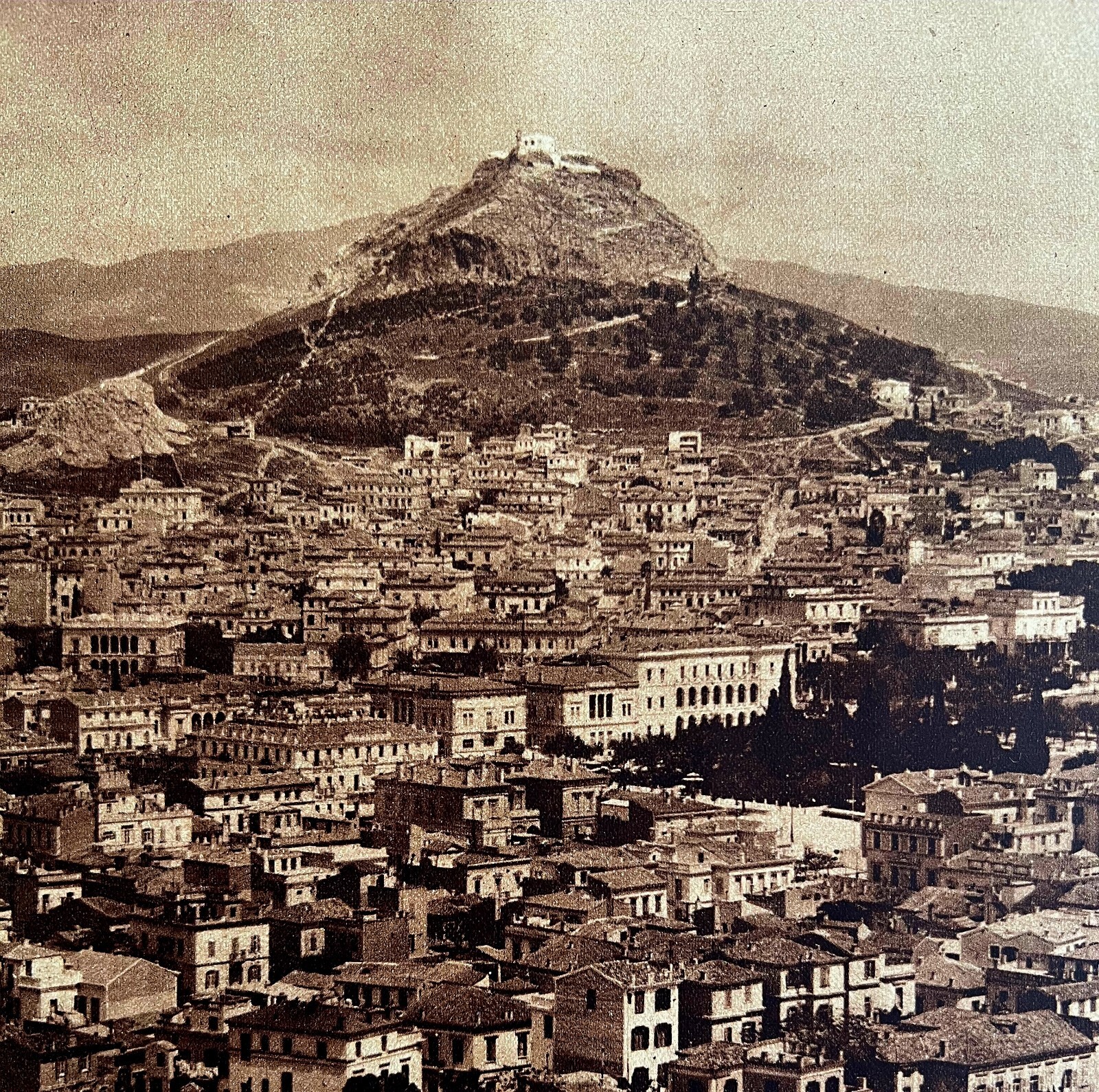 Athens Greece City View Acropolis Citadel 1920s European City GrnBin1