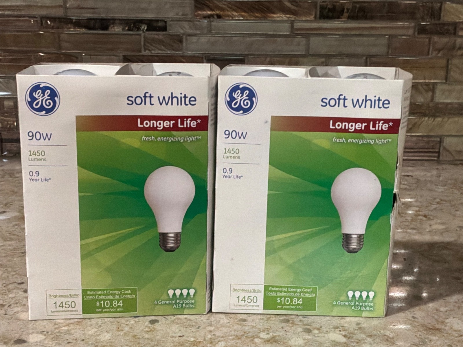 8 Pack GE 90 Watt Soft White Longer Life Light Bulbs NEW Sealed
