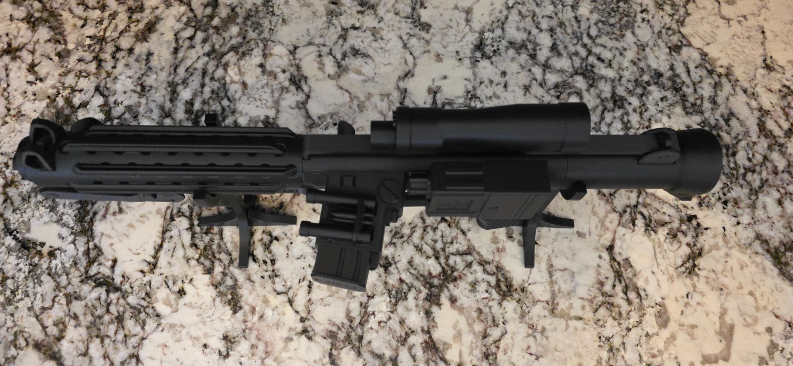 27″ BLACK Stormtrooper E-11 Blaster Rifle with Fold Out Stock | 3D Printed