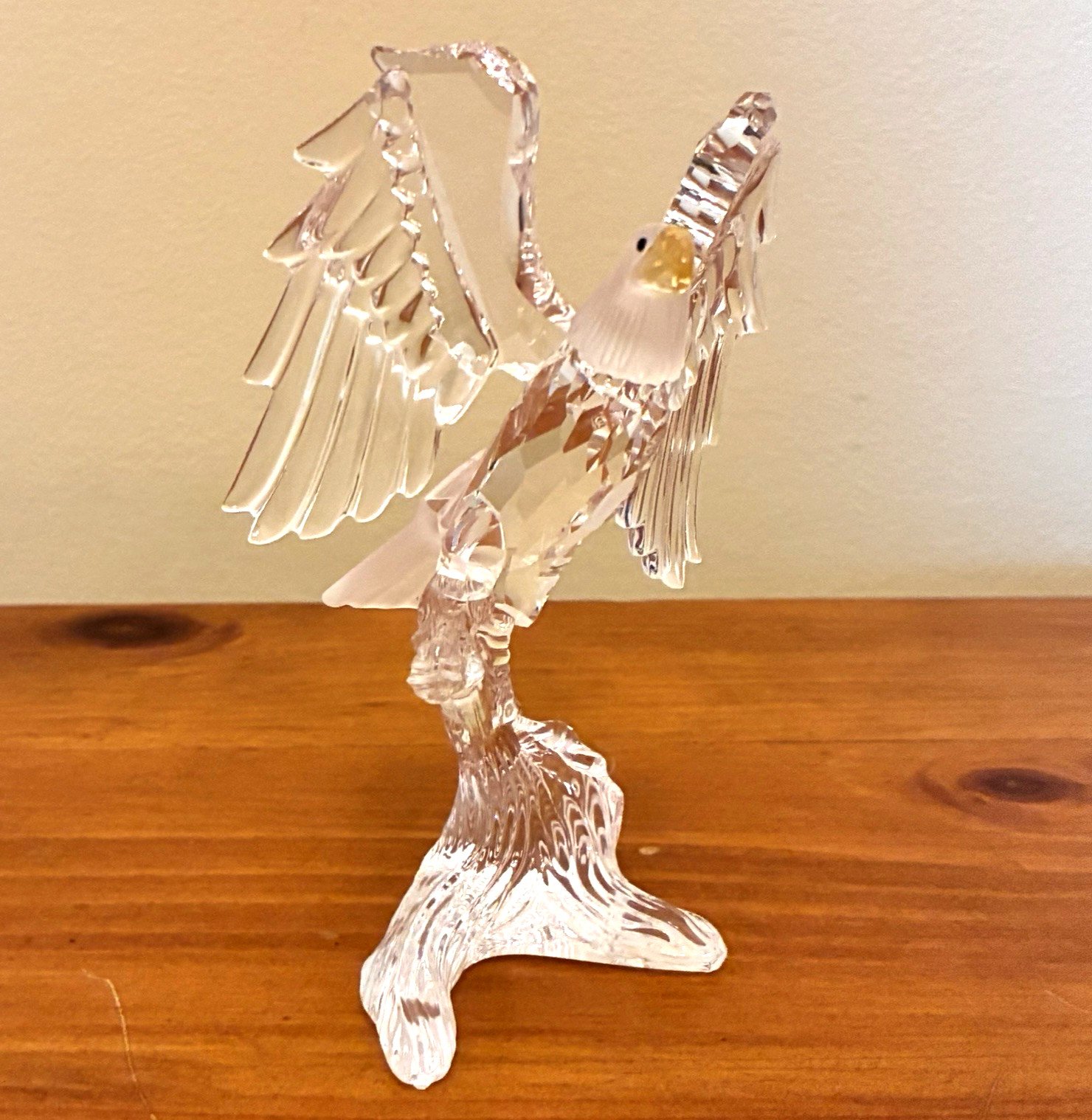 Swarovski Bald Eagle Crystal 5 inches tall # 248003 Yellow Beak USA Og Box COA