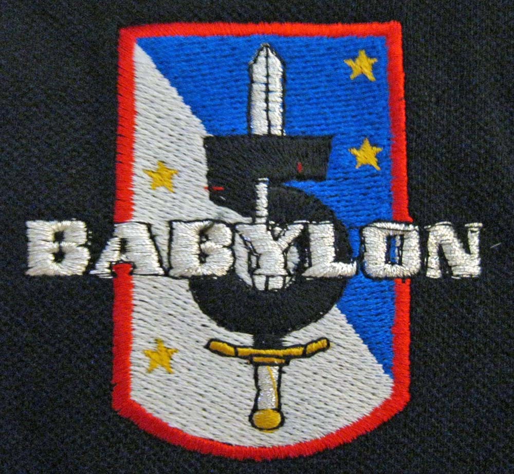 WARNER BROS “Babylon 5 Shield Logo XTRA LARGE XL BLACK Polo Shirt” NEW FAN CLUB