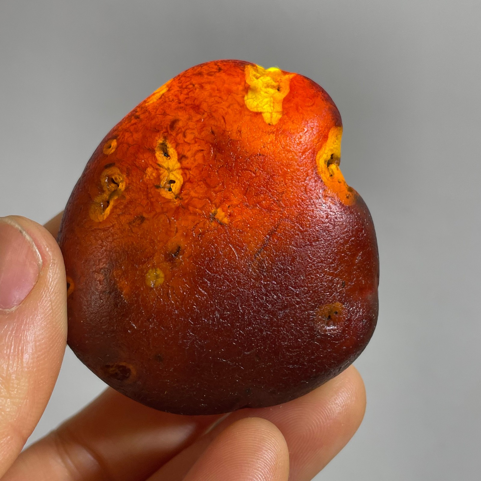 61g Bonsai Suiseki- Gobi Agate Eyes Stone-Rare Stunning Viewing