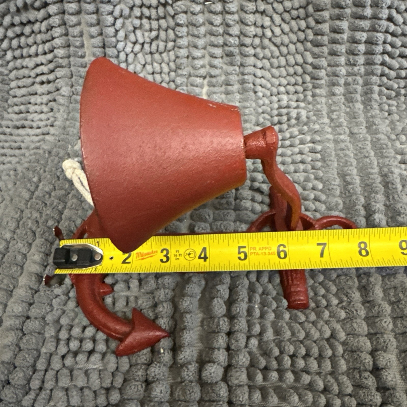 Nautical Anchor – 8” Cast Iron – Ringing Bell – Wall/Post Mount – Seaman Dinner