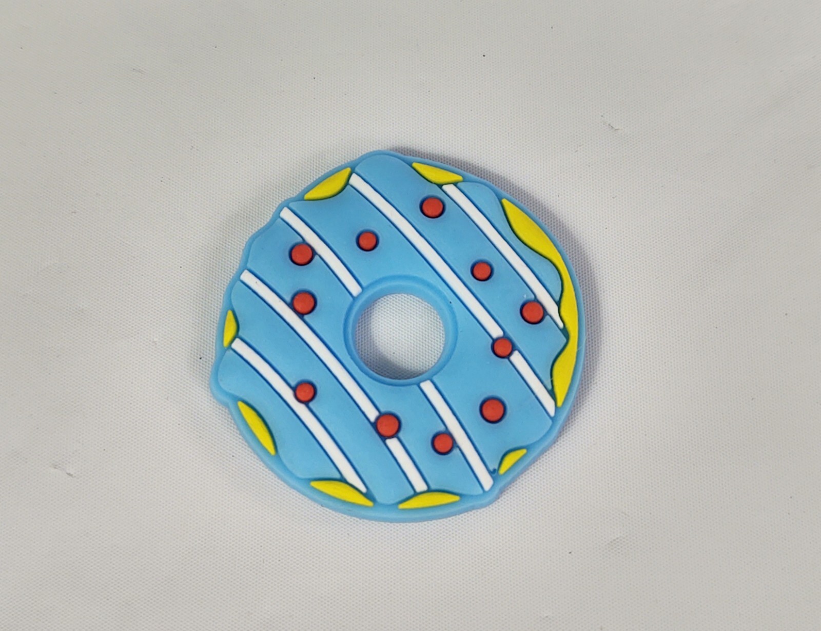 Refrigerator Magnet Blue Icing Donut Red Dots White Lines Sweets Food Kitchen