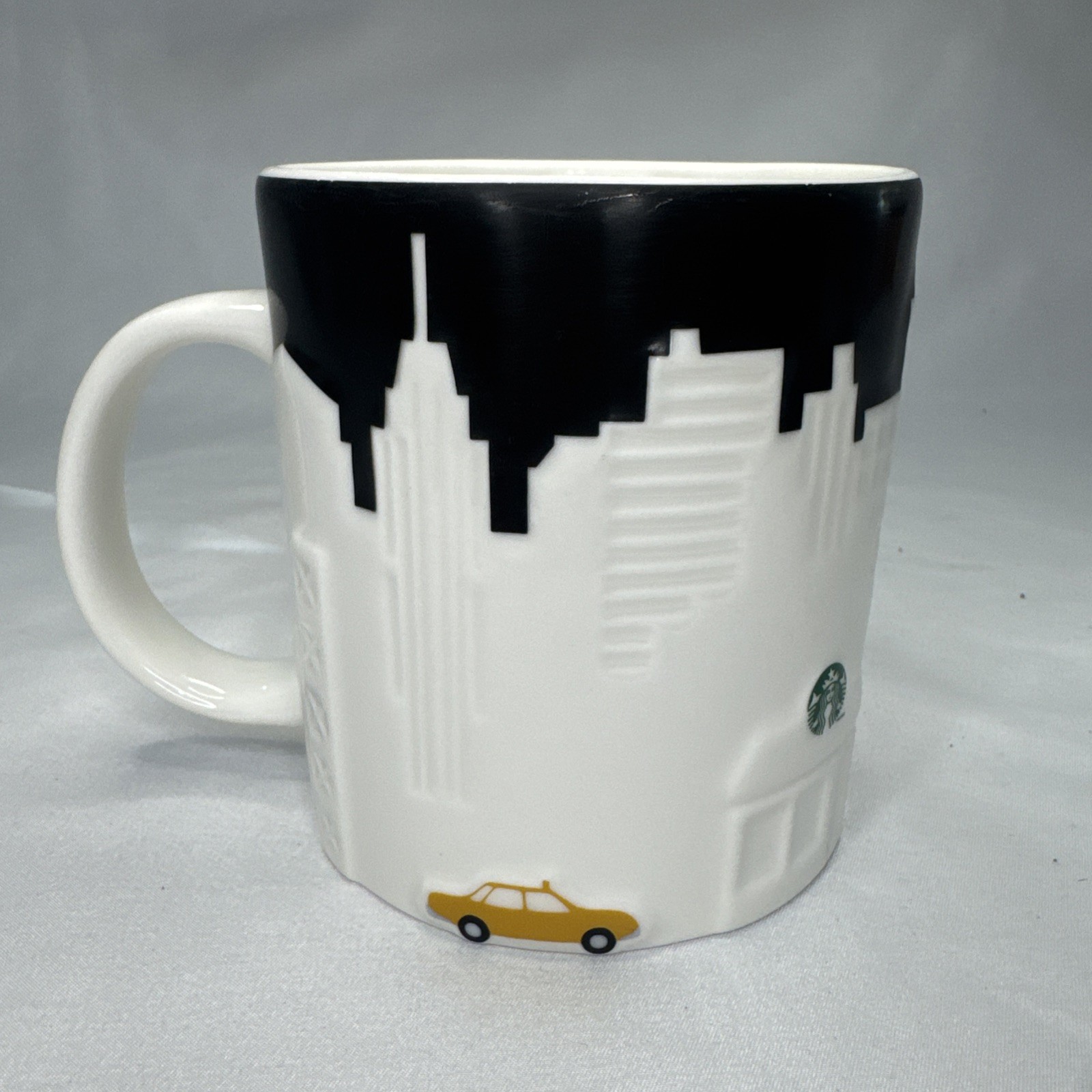 Starbucks New York City Black/White 3D Relief Collector Mug 2012 NYC Skyline