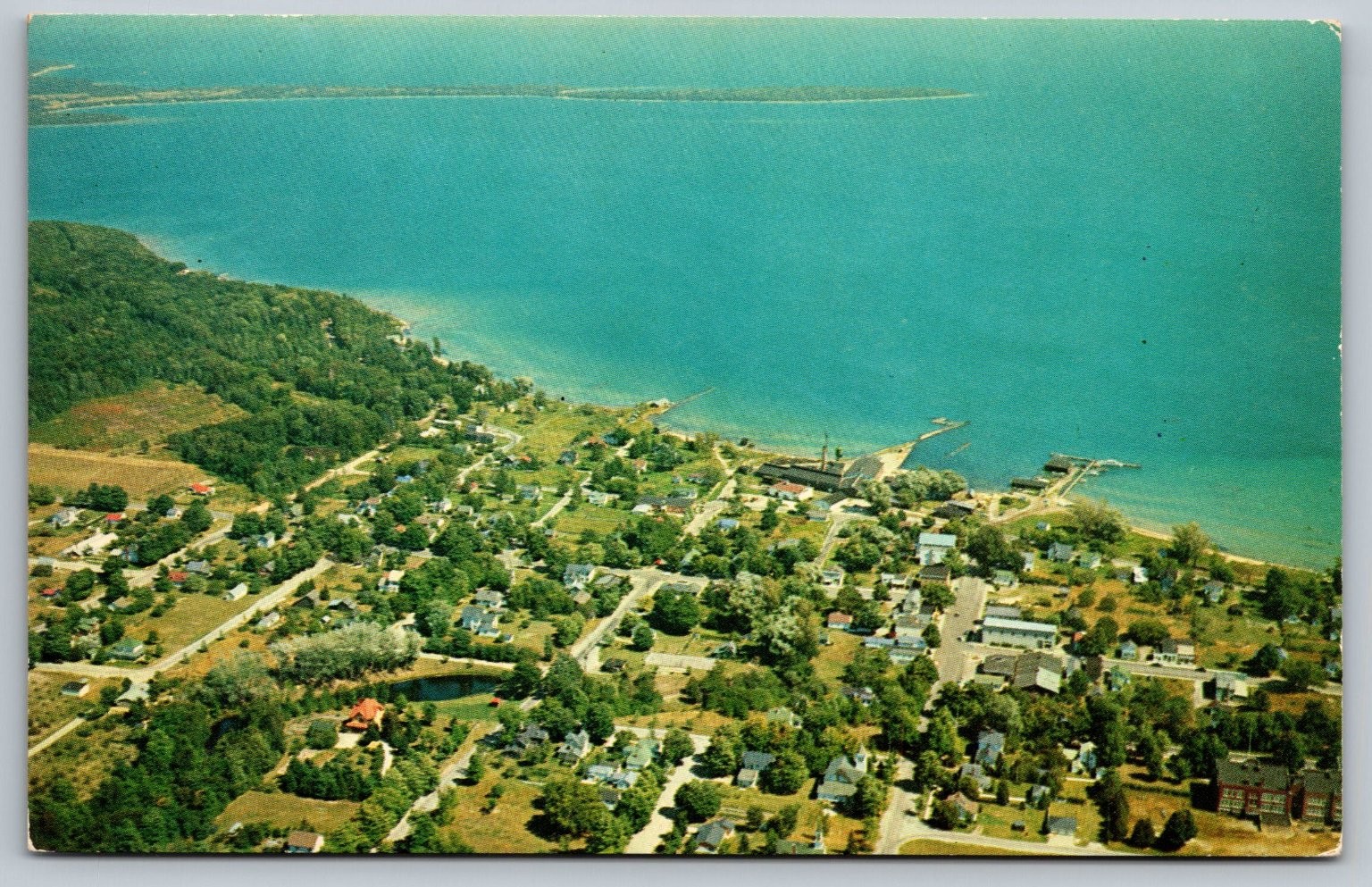 Vintage Avery Color Postcard Northpoint Point Michigan Lake View