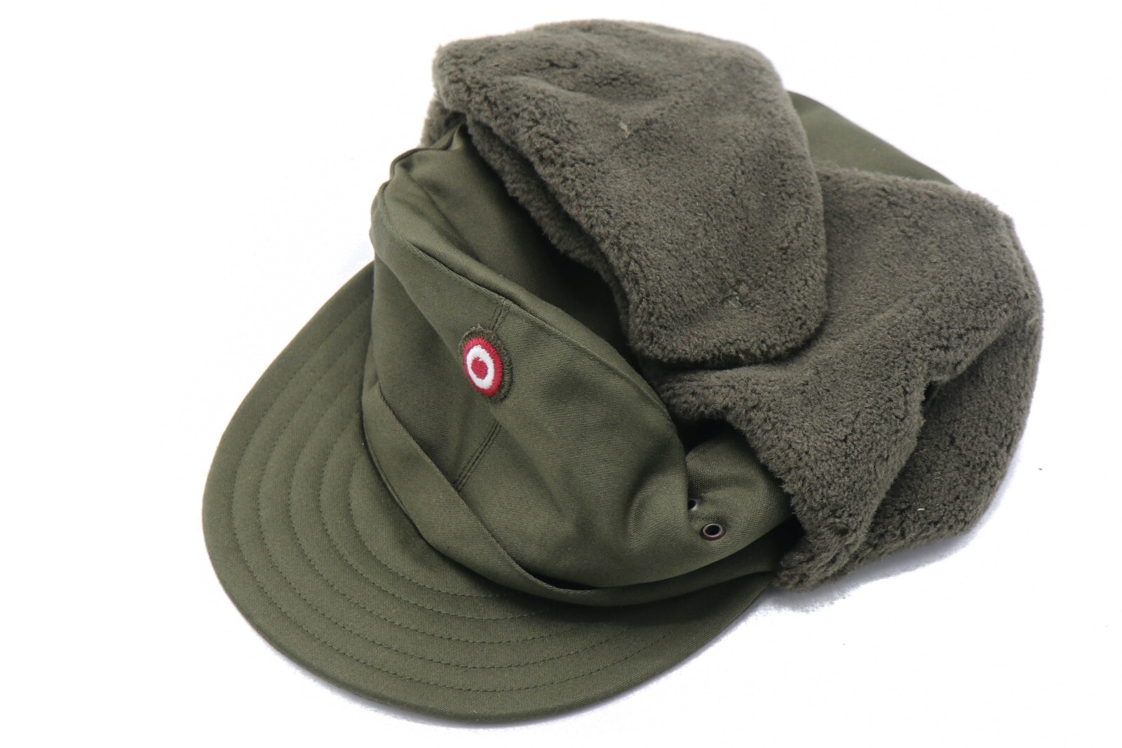 Size 57 Austrian Winter Hat Cap Army Surplus Cap Quilted Fleece Lined Ear Flaps