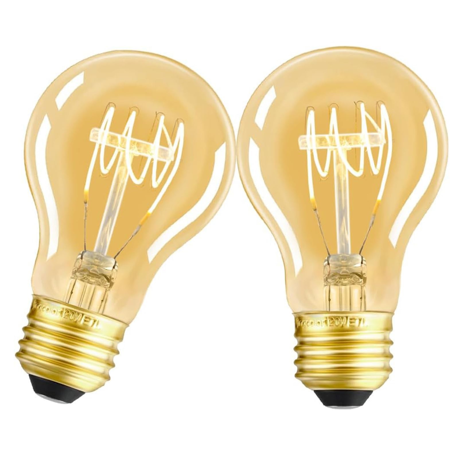 LDCHIUEN Dimmable LED Edison Light Bulbs 4W 40 Watt A19, 2200k Amber Warm
