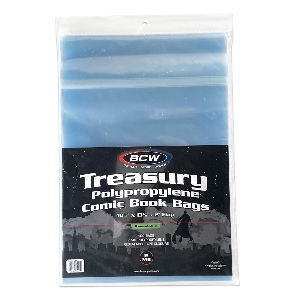 BCW Resealable Treasury Comic Book Storage Bags 100 2 Mil Holders Acid Free New