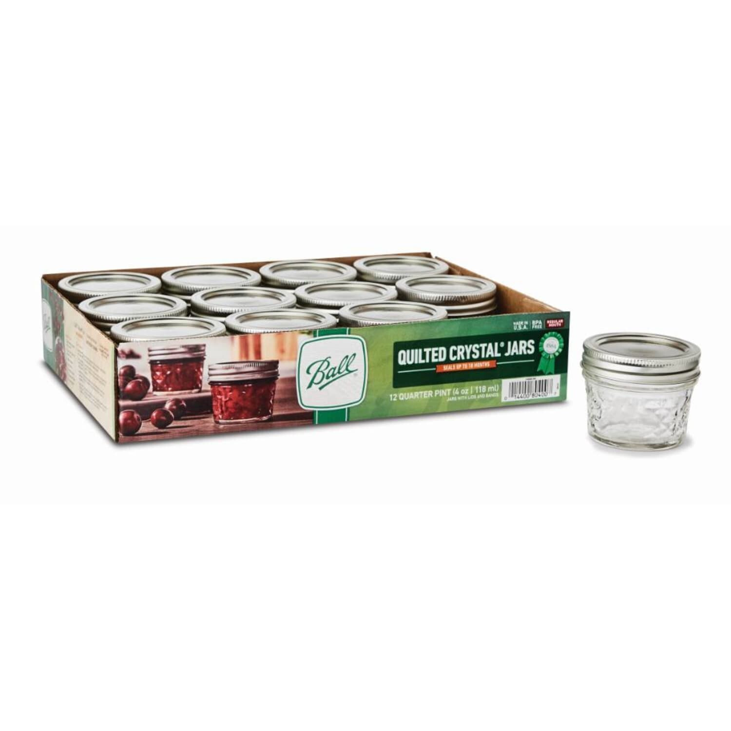 Ball Regular-Mouth Quilted Jelly Jars 4 Oz.