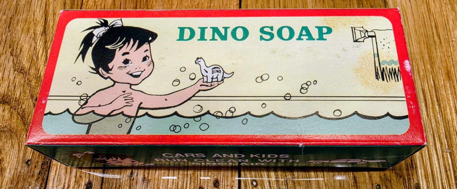 RARE White Sinclair DINO Soap Dealer Promo Cars and Kids Vintage NIB NEW