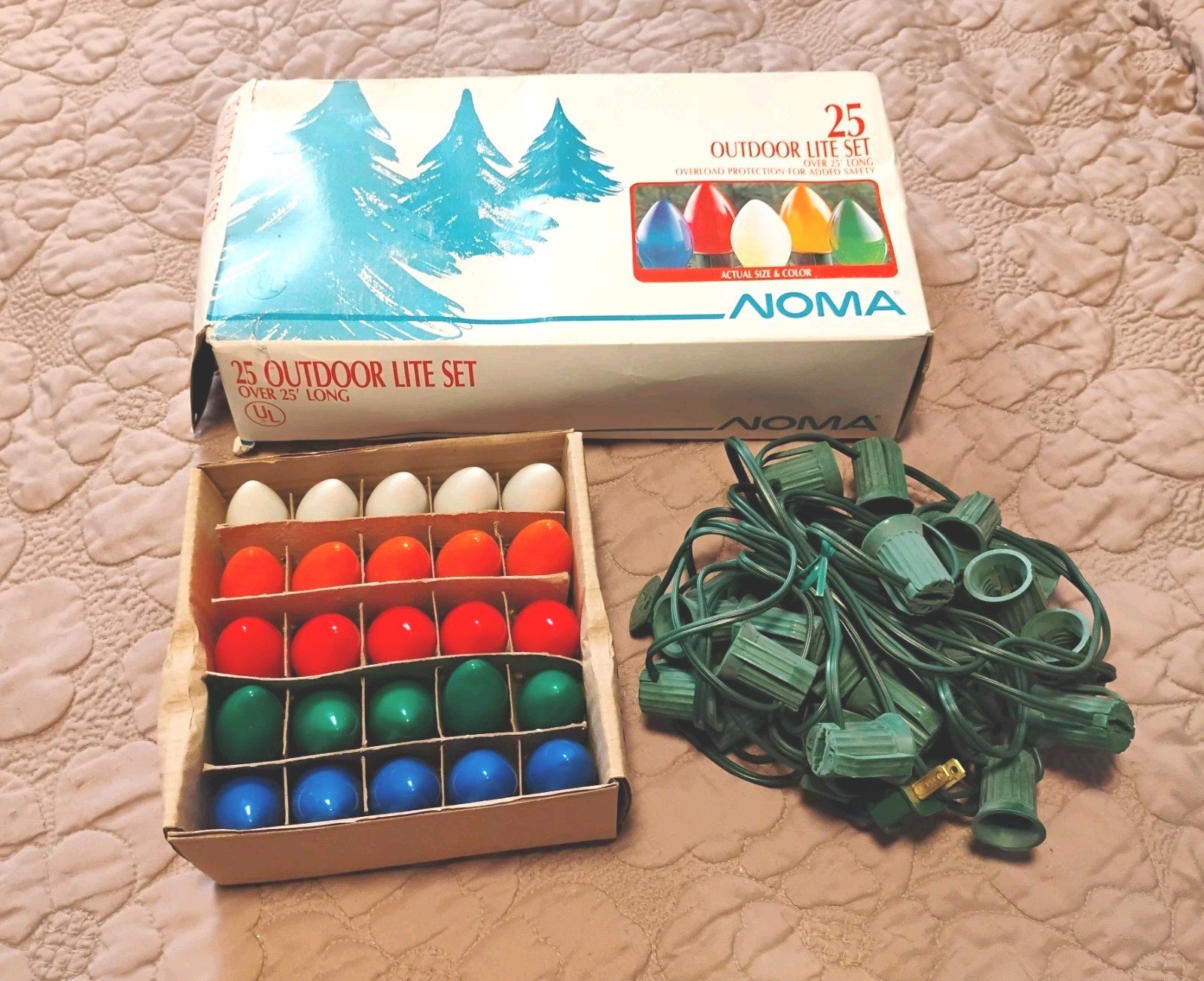 Vintage 1989 Village NOMA Christmas 25 OUTDOOR Lite SET