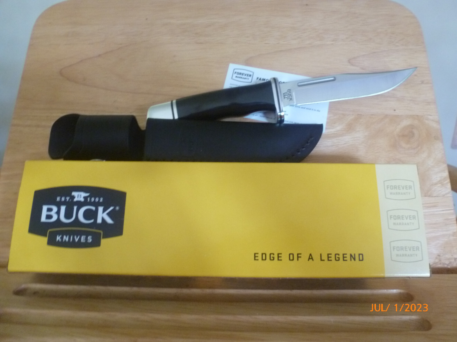 Buck 117 BKS Brahma Small Fixed Blade Knife USA With Leather Sheath – NIB