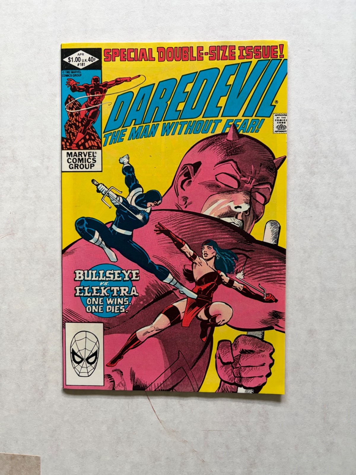 Daredevil #181 (Marvel Comics April 1982) “Death of Elektra”. Very high grade!