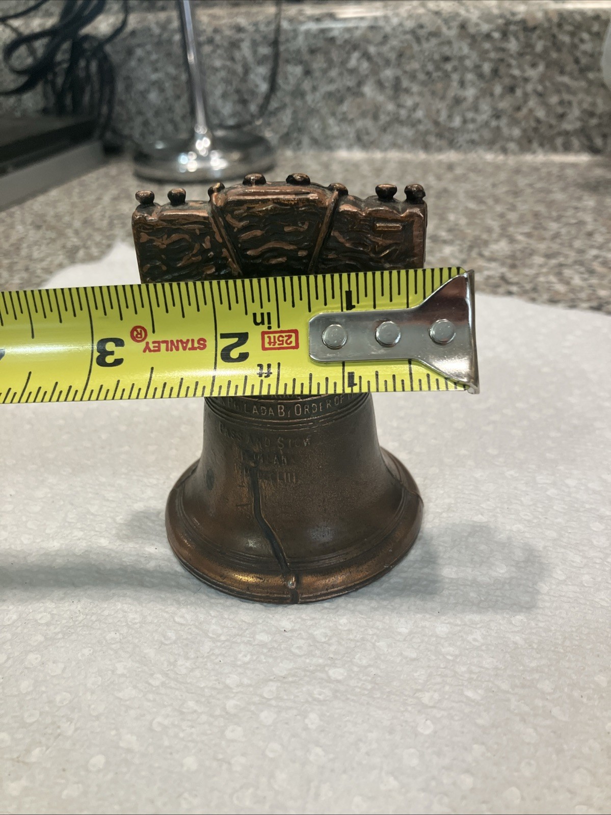 Vintage 1980-2000 U.S Liberty Bell Brass Hand Bell Tabletop Art Decor History
