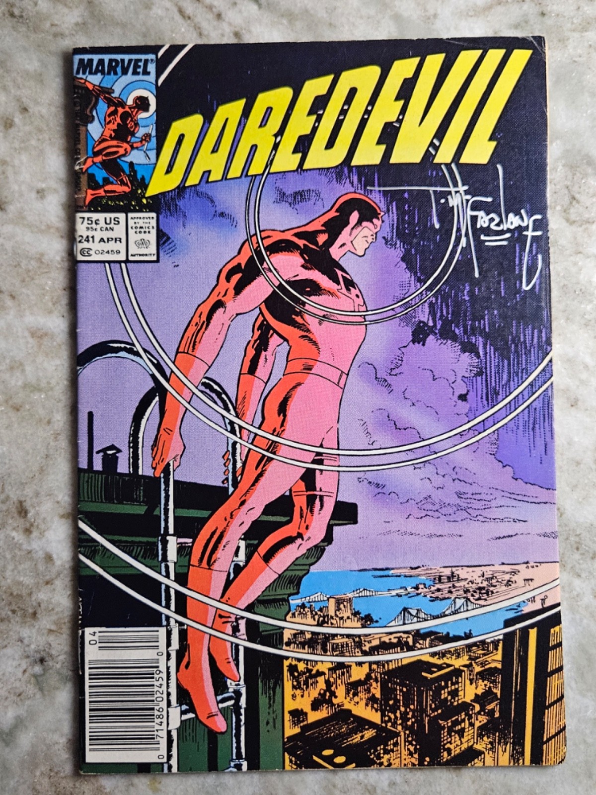 DAREDEVIL # 241 1987 NEWSSTAND Signed Todd McFarlane