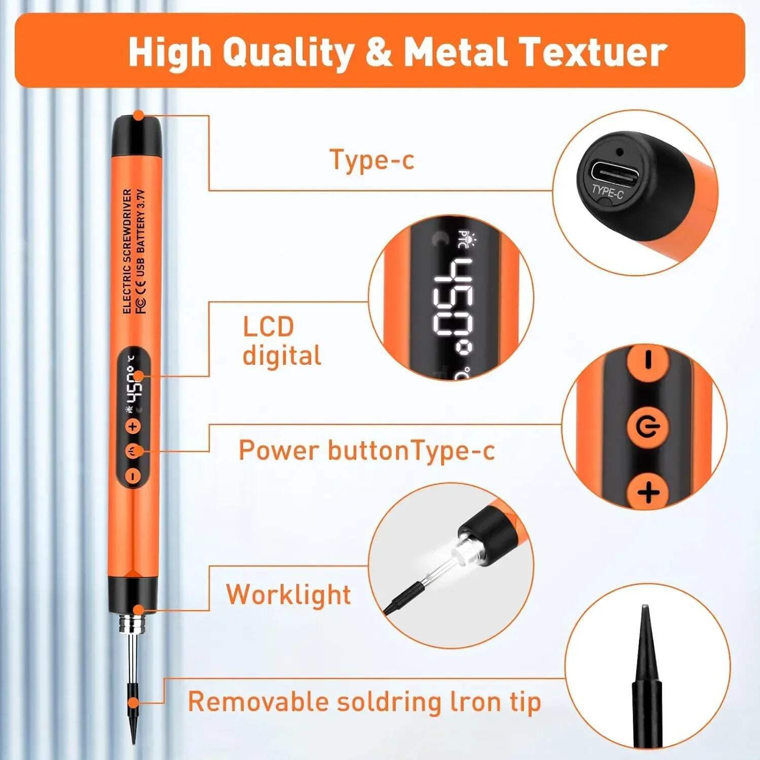 Mini Cordless Soldering Iron Kit | Adjustable Temp 300-450°C | Portable DIY Repair