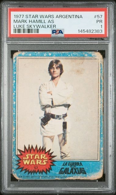 1977 Star Wars Argentina #57 Mark Hamill As Luke Skywalker PSA 1