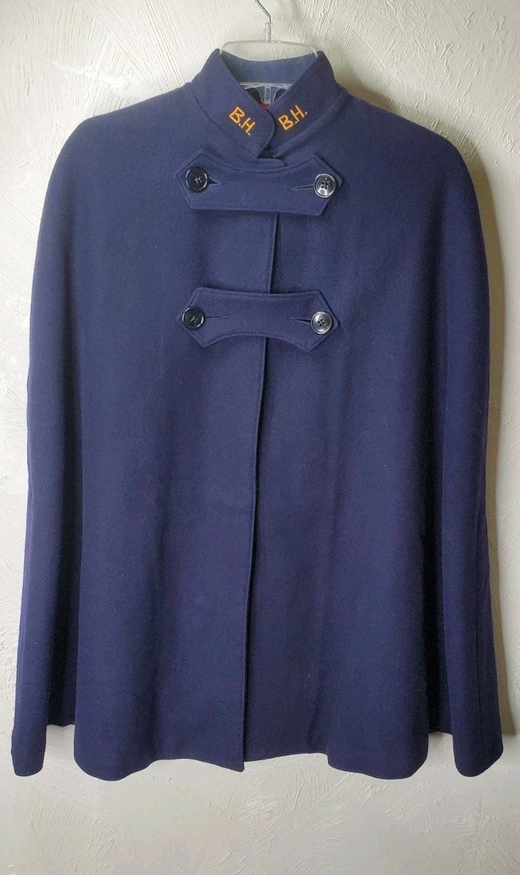 Vintage Antique Brucks Nurse Nursing Cape Cloak WWII 1940’s Era Blue Red NICE