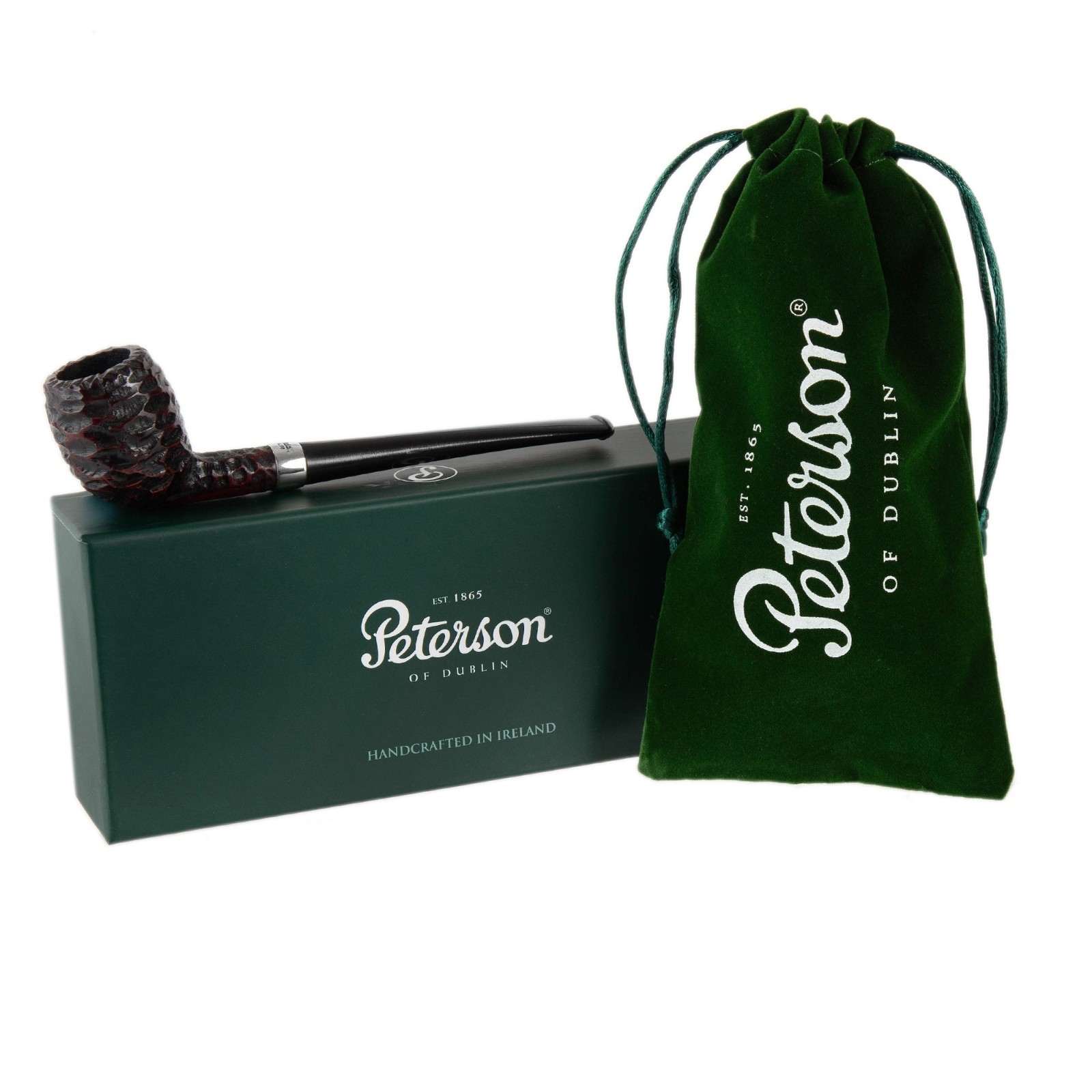 Peterson Pipes Junior Rusticated Belge, SMALL Handmade Irish Briar Pipe, 3mm