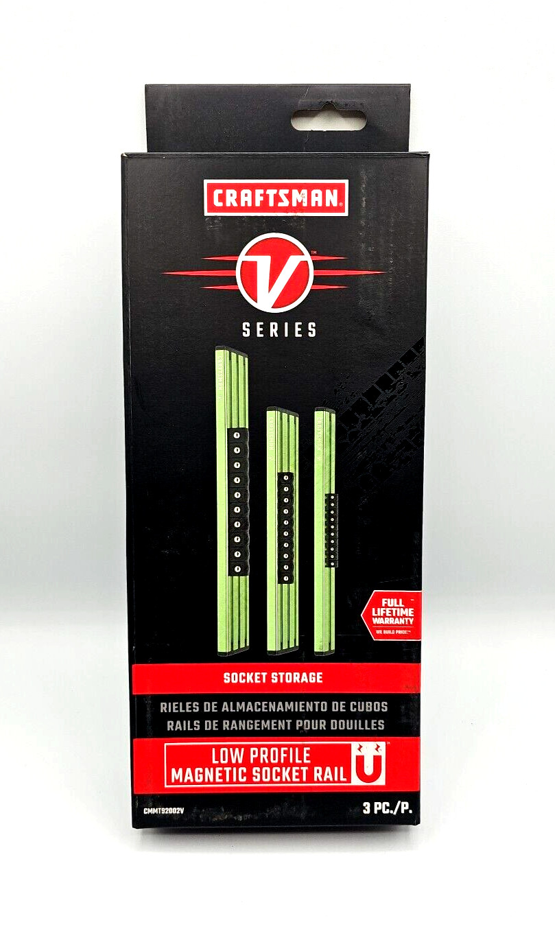 CRAFTSMAN V-SERIES Socket Organizer, Magnetic, Green, 3 Piece (CMMT92002V)