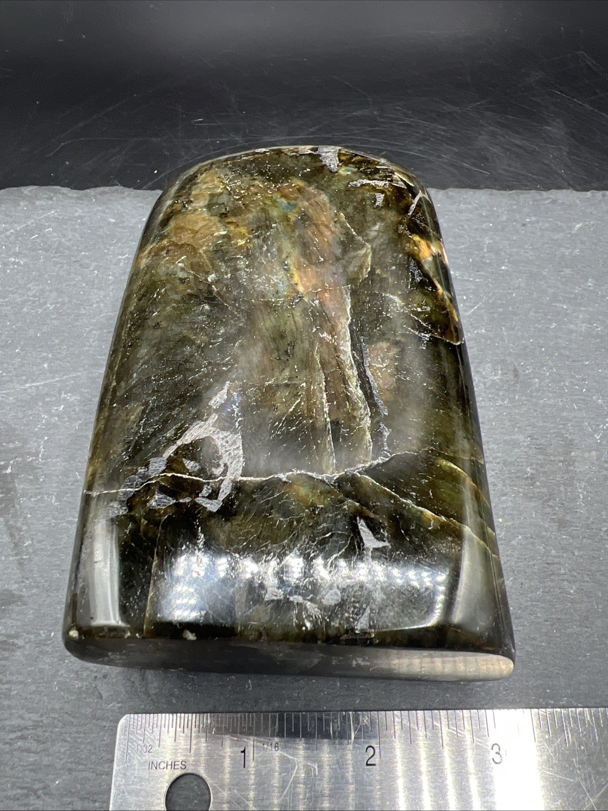 2.4Lb. Natural Labradorite Fully Polished Quartz Crystal Freeform Mineral