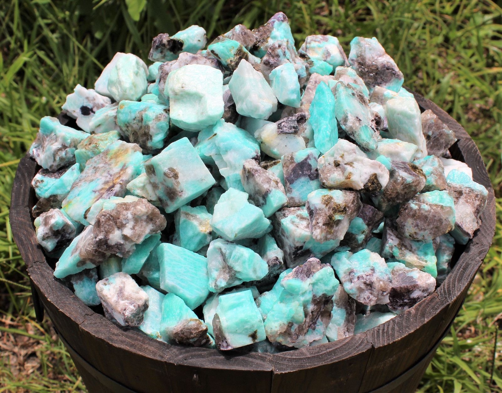 1 lb Lot Bulk Natural Rough Amazonite Crystal Healing Raw (16 oz)