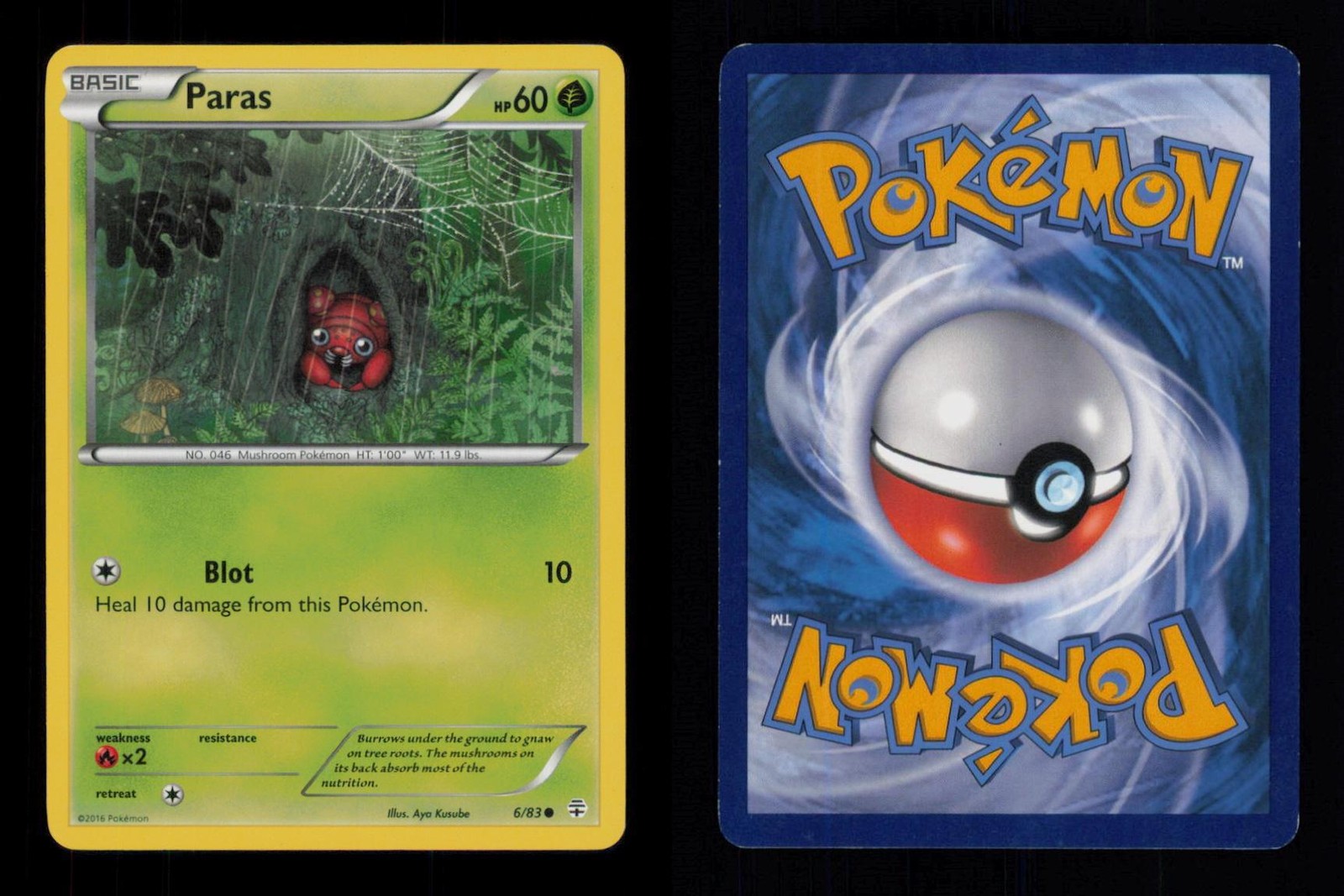 PARAS COMMON 6/83 LP POKEMON