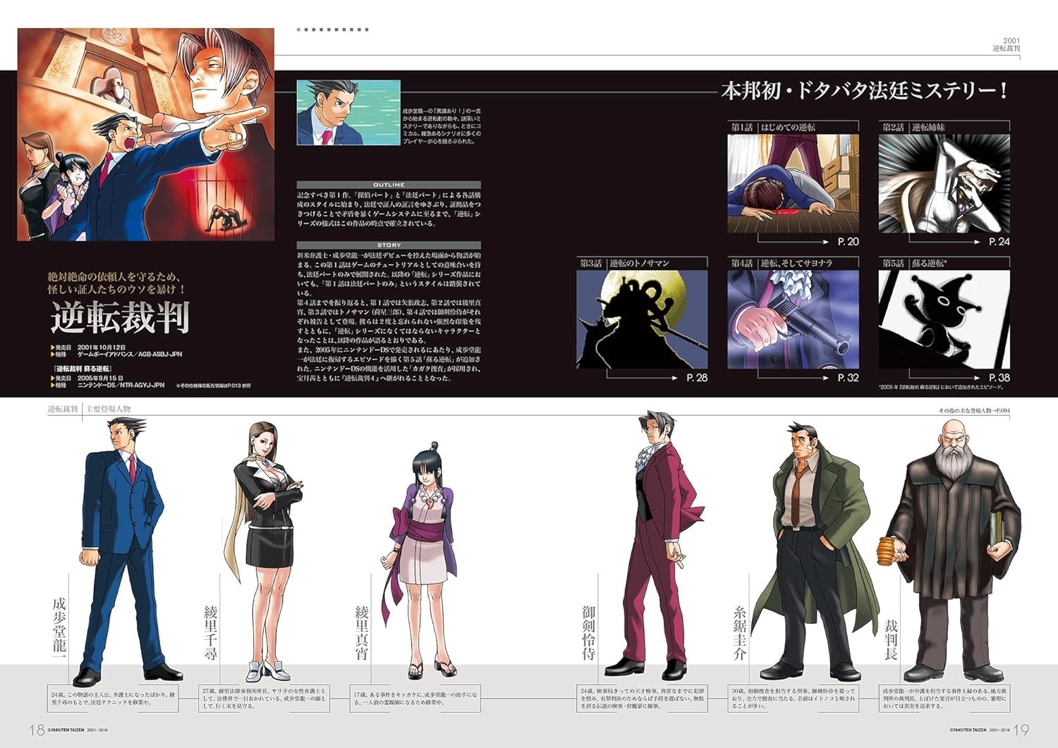 Phoenix Wright & Great Ace Attorney 1 2 3 4 5 6 Encyclopedia 2001-2016 Art Book