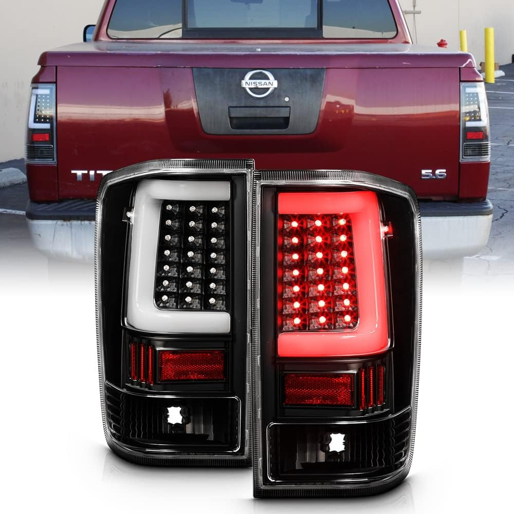 – for 2004-2015 Nissan Titan A60 Black Housing [LED Light Tube Style] Tail Light