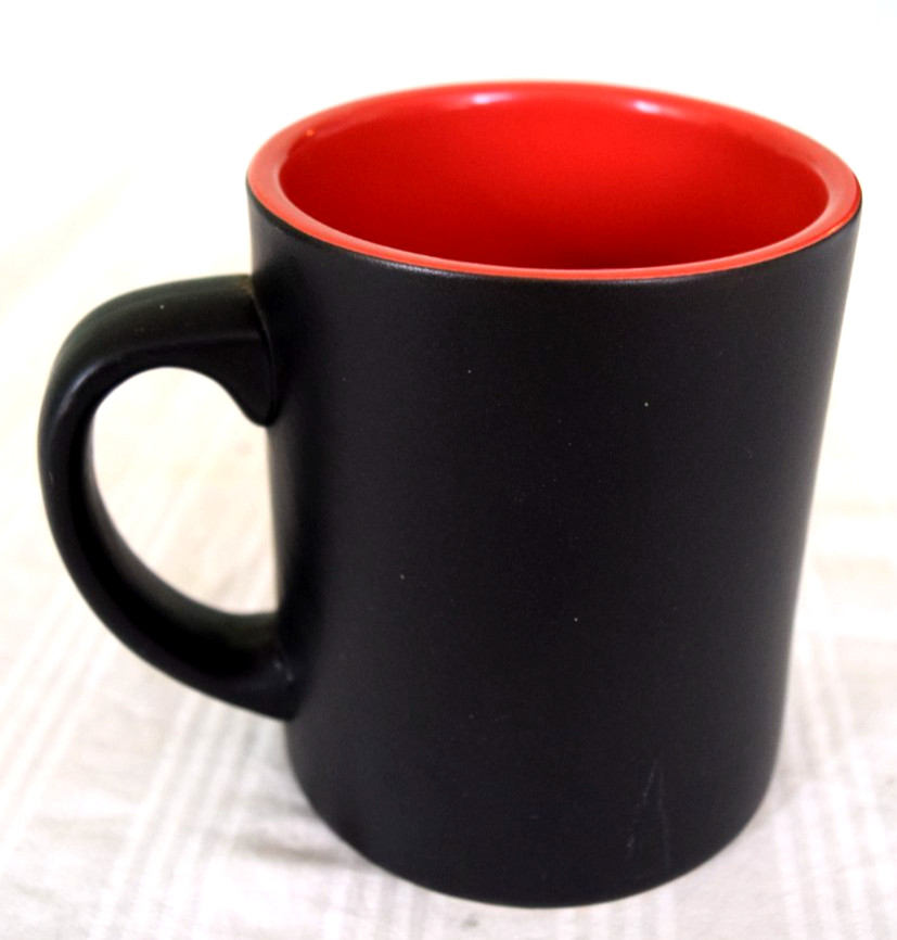 Rare Niagara Falls Canada Red Maple Leaf Souvenir Mug Black Red Embossed B13