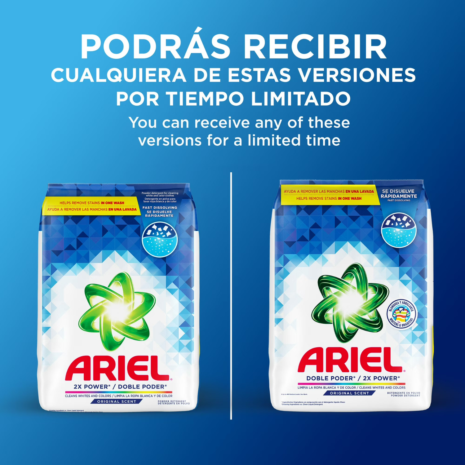 Ariel Laundry Detergent Powder, Original Scent, 5.8 kg, 129 Loads, 2 Pack