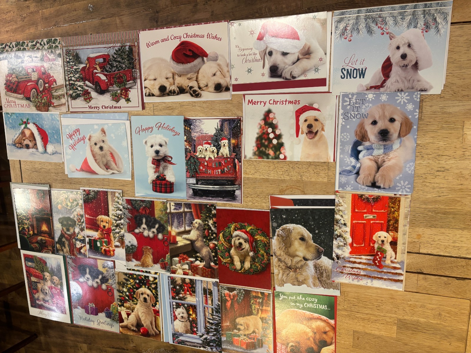 Christmas Greeting Cards w/Envelopes – Dog Canine Theme – Lot of 34