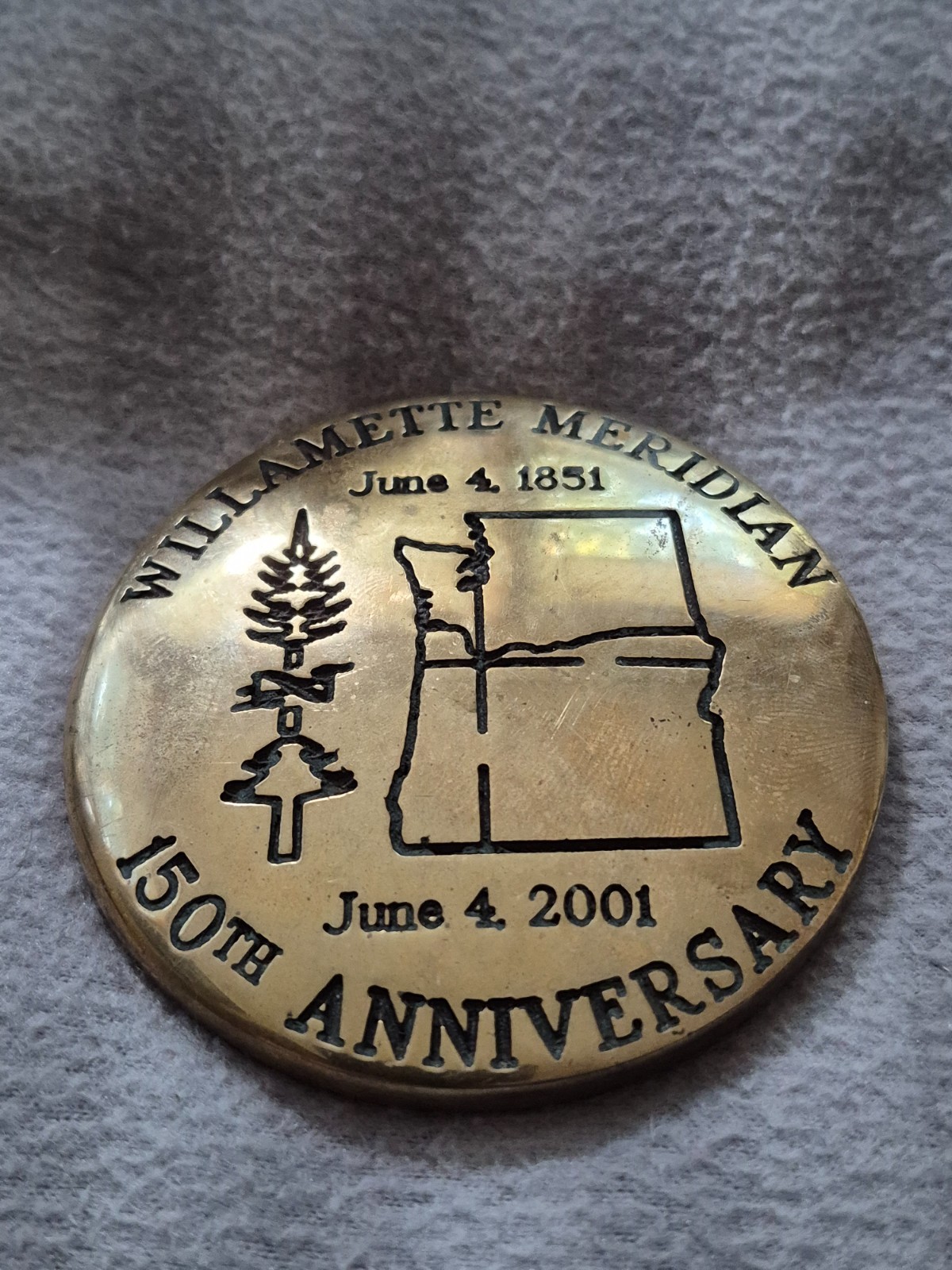 RARE Willamette Meridian 150th Anniversary Brass Survey Marker 3″