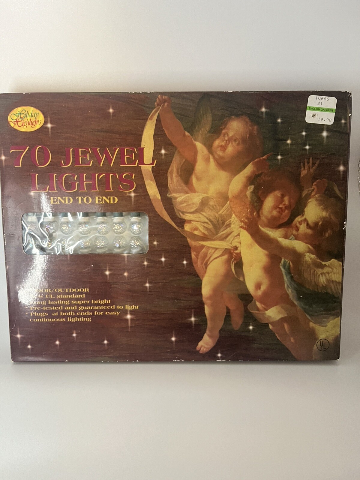 Holiday Highlights 70 Jewel Lights Indoor/Outdoor Christmas Clear NEW RARE