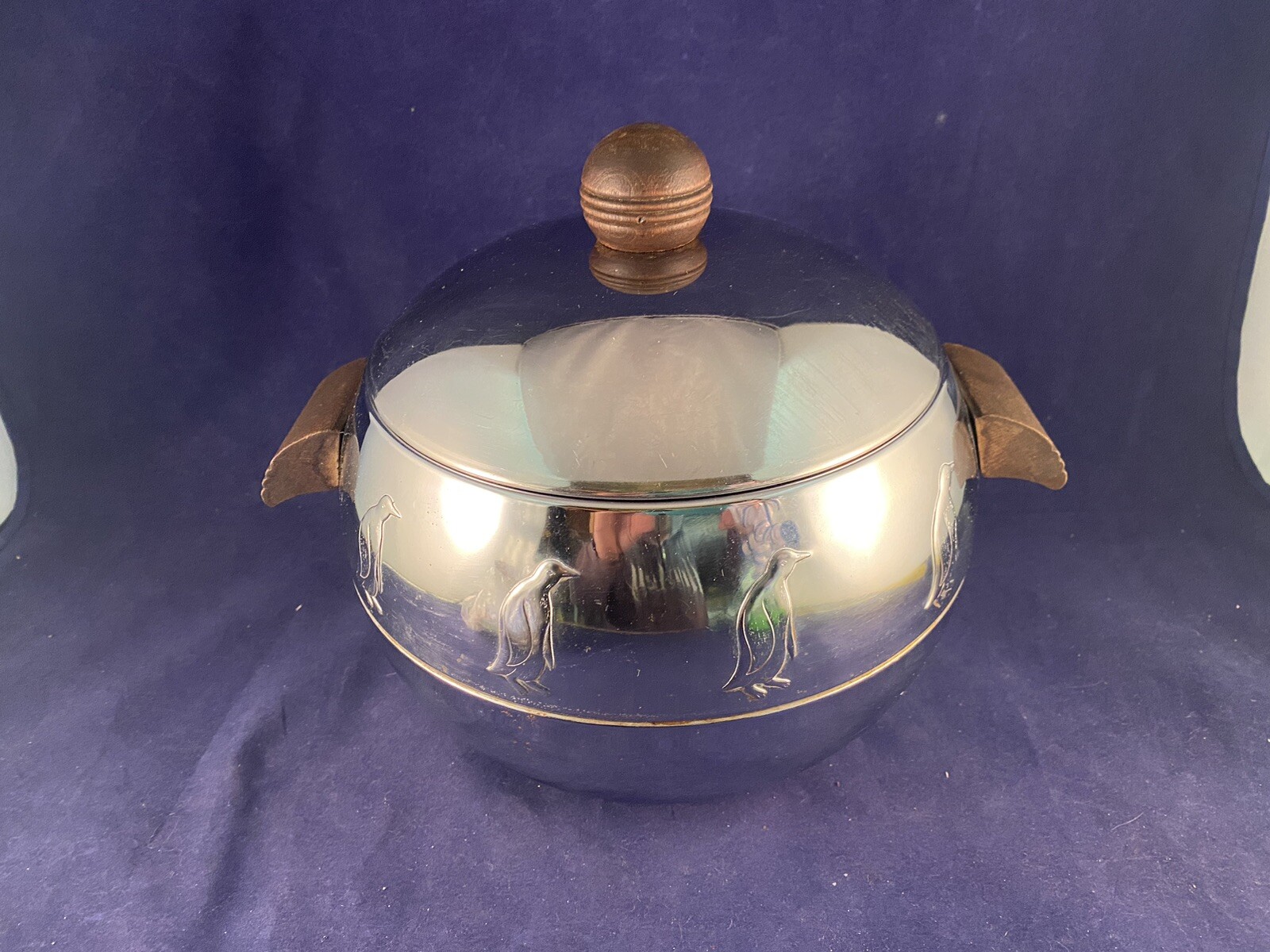 50’s Vintage West Bend Aluminum Co. Penguin Ice Bucket Hot & Cold Server Chrome