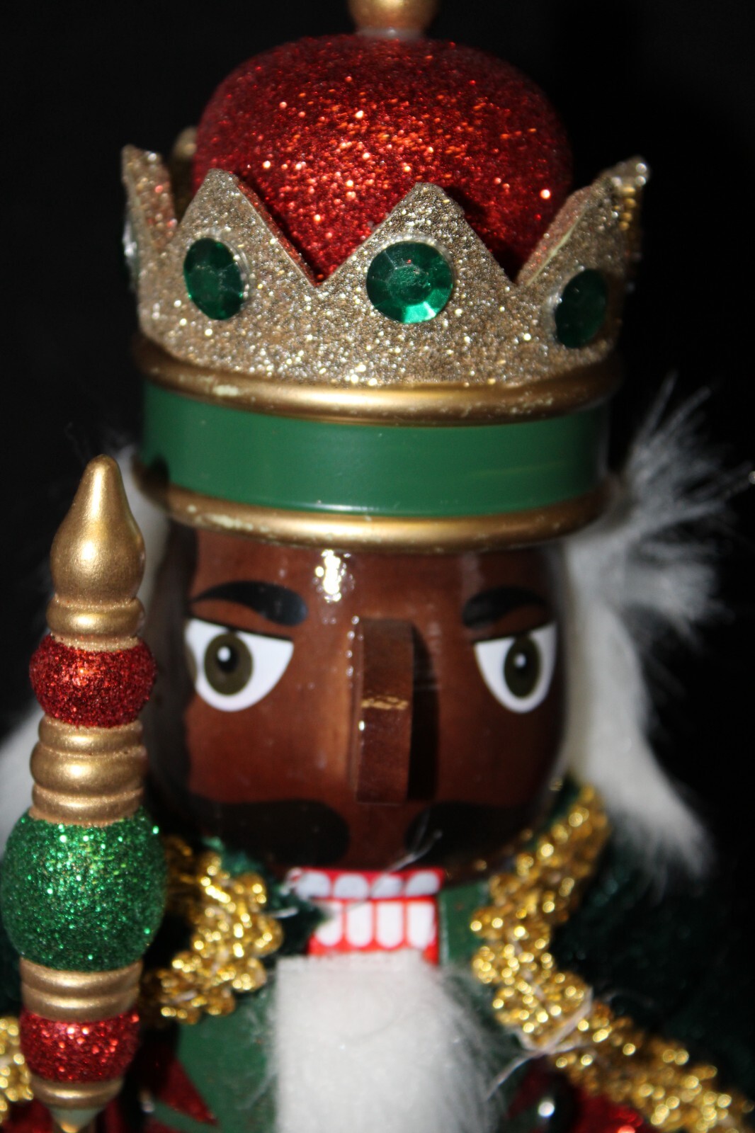 Wondershop Wooden Christmas 14″ Nutcracker Soldier Green Red Gold Glitter