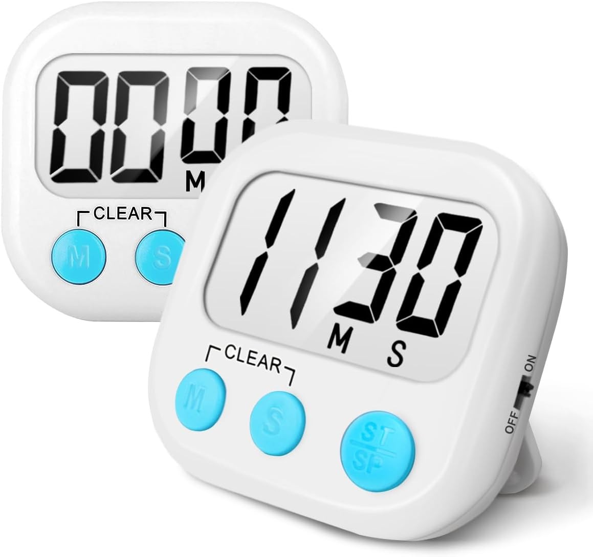 Large display, loud alarm, magnetic & foldable stand