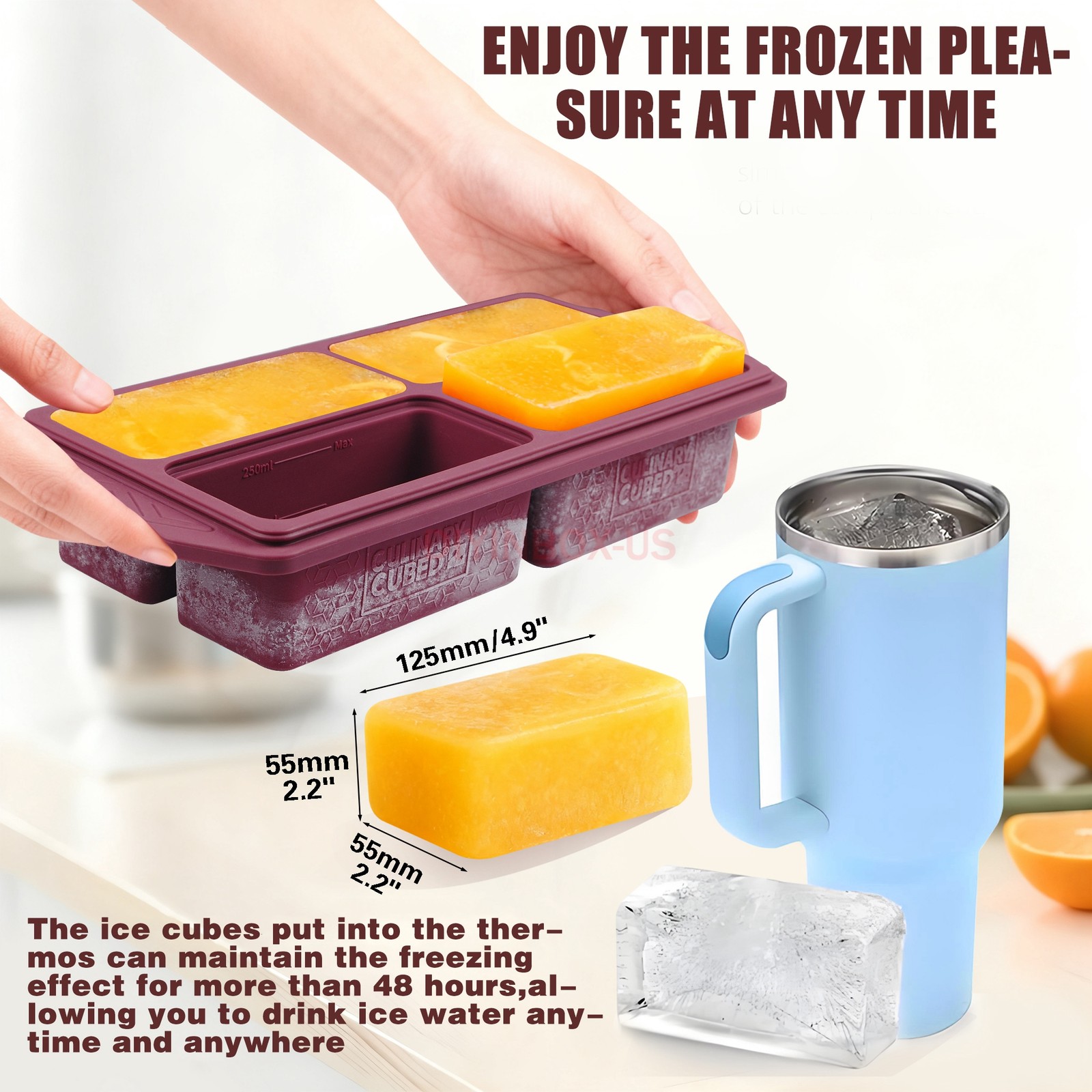 CulinaryCubed Silicone Freezer 4 Compartments Meal Prep Food Storage Containers