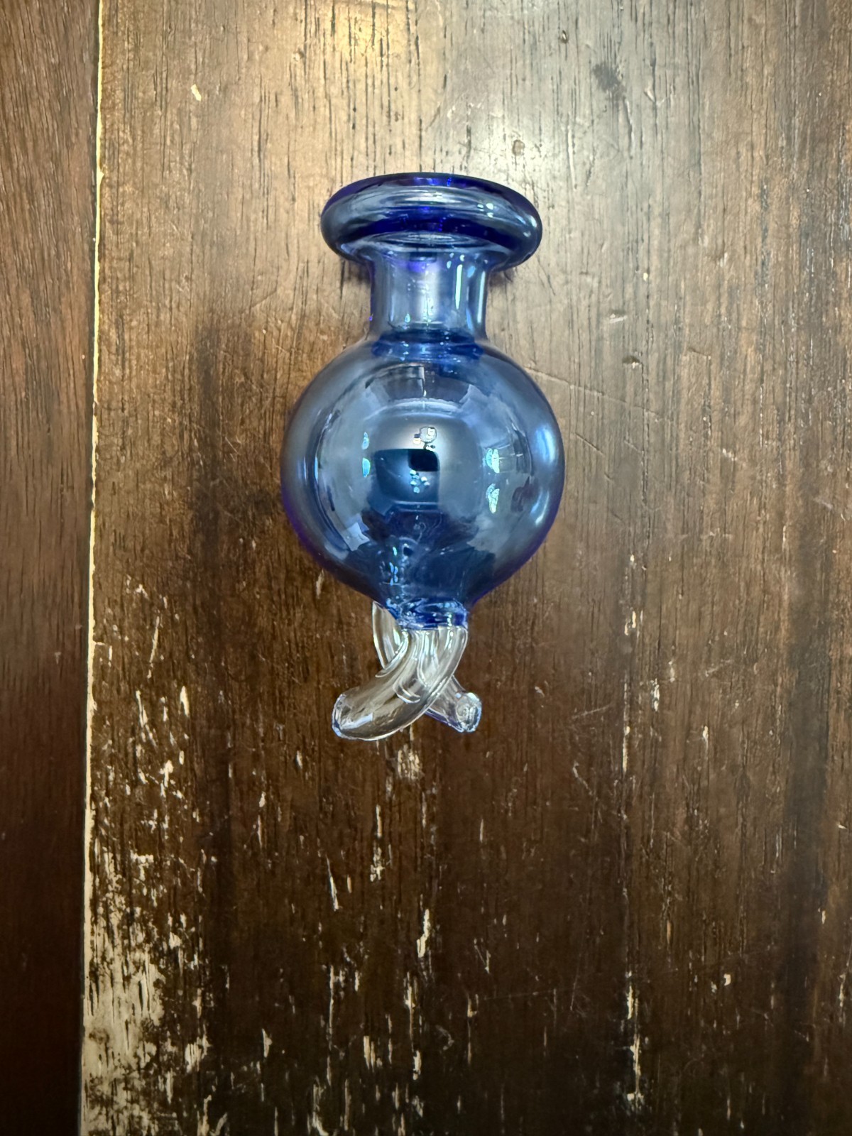 Glass Airflow Bubble Twist Bowl Cap – Wide 25mm Clear Blue