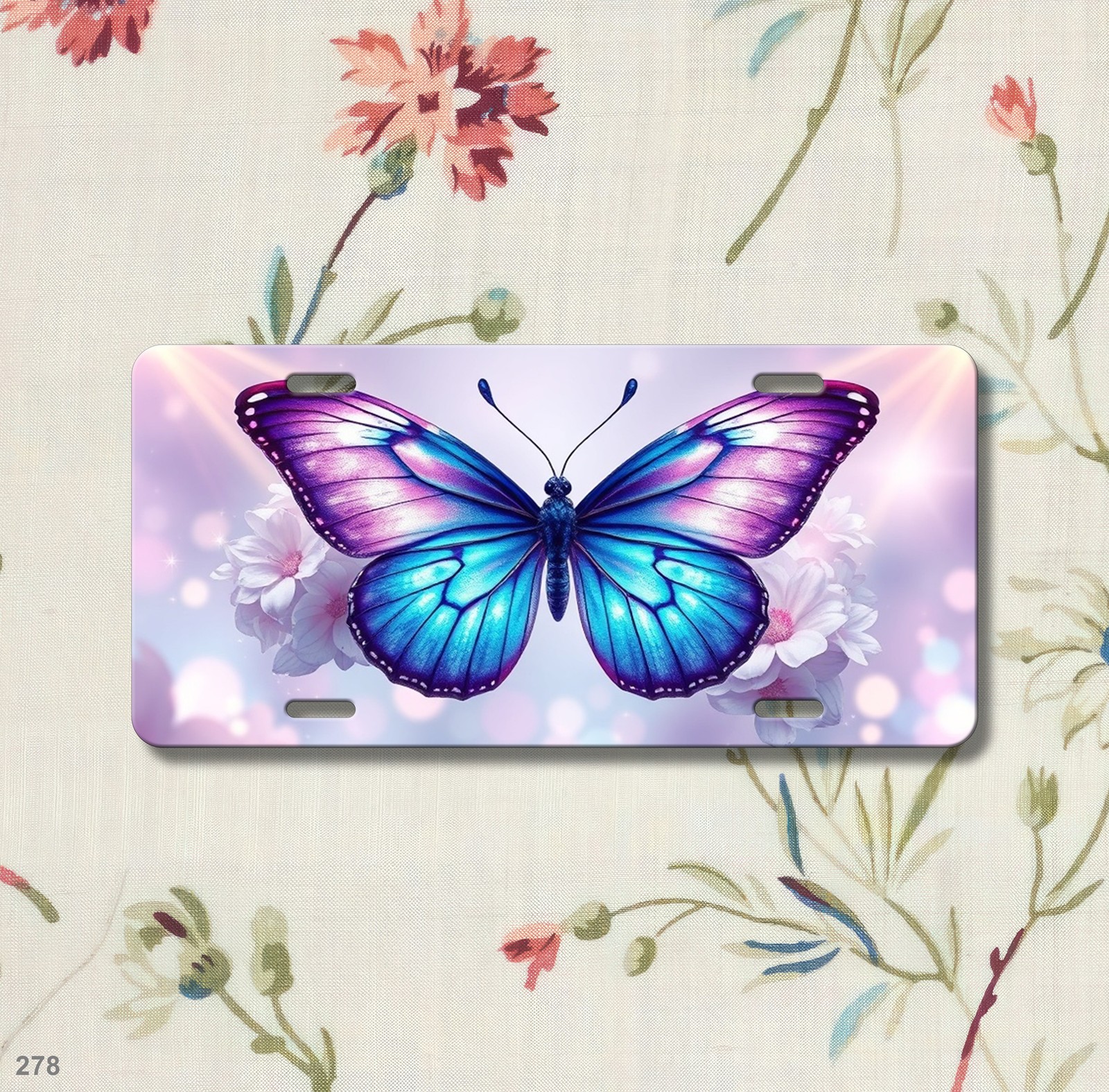 Butterfly Art Customizable Custom License Plate Front Car Auto Vanity USA Tag